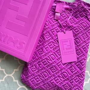 FENDI x SKIMS Mock Neck Long Sleeve Bodysuit